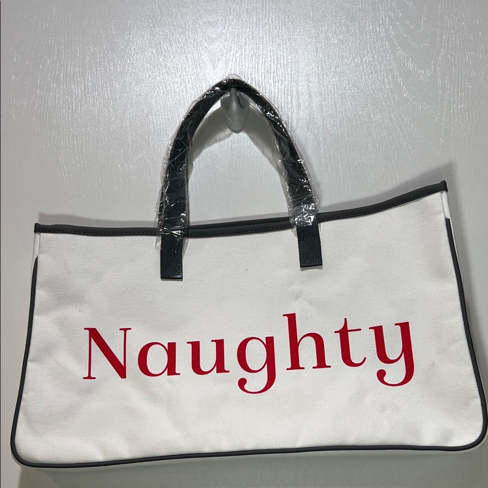 Face to Face Canvas Tote Bag Naughty and Nice